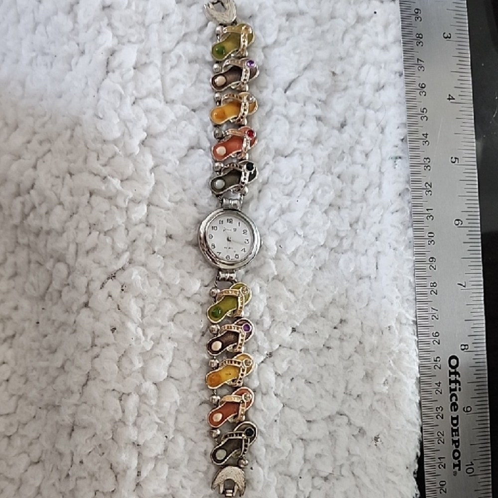 Colorful Flop Flops Women's Watch Bracelet. 7"